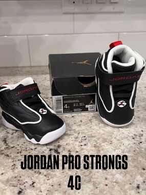 Jordan Baby Sneakers in Black, White & Red Accents